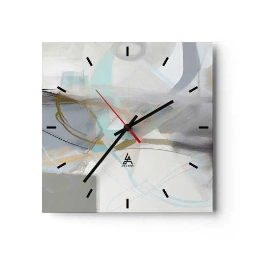 Relógio de parede - Relógio em vidro - Abstração enevoada - 30x30 cm