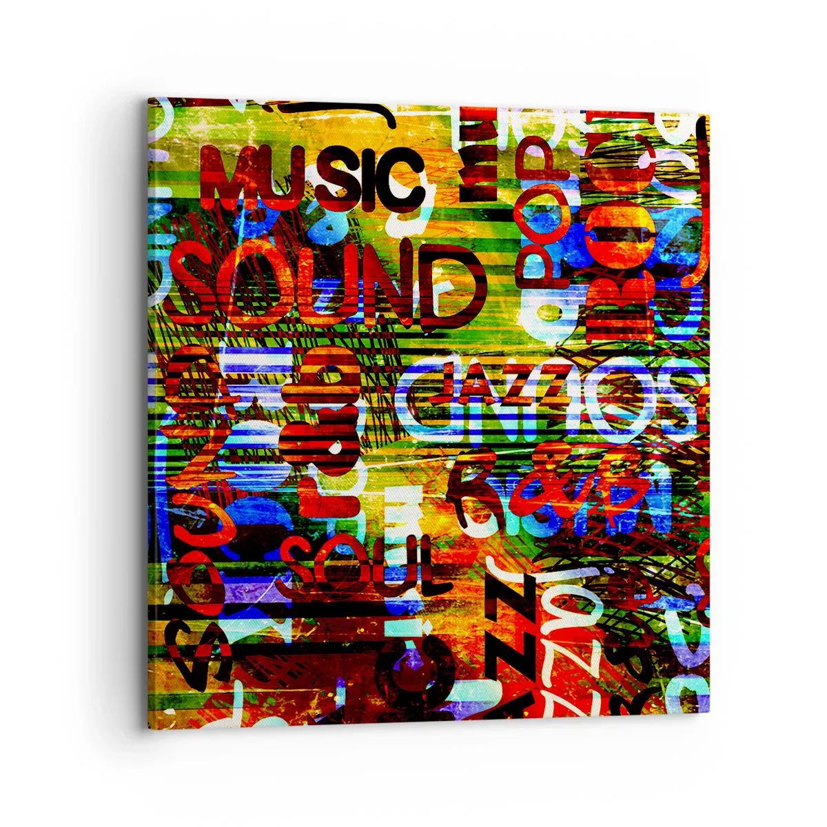 Quadro em tela - Todas as cores do som - 70x70 cm