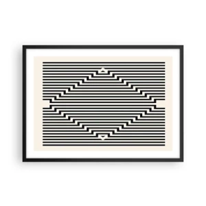 Pôster com moldura preta - Ilusão geométrica - 70x50 cm