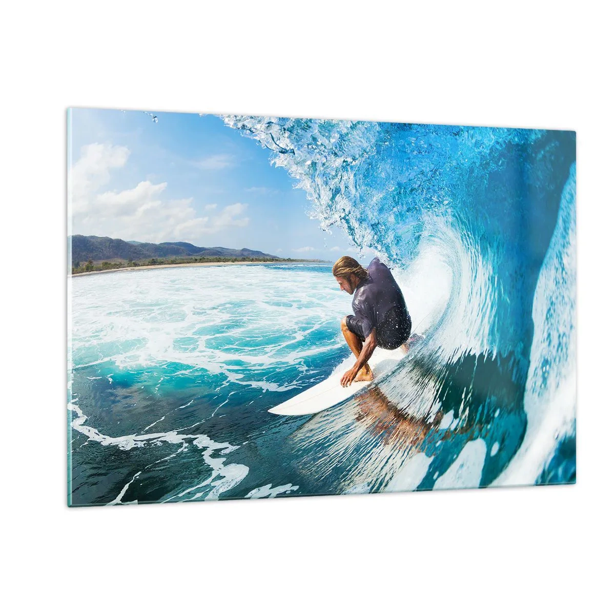 Quadro em vidro - Dançando com as ondas - 120x80 cm