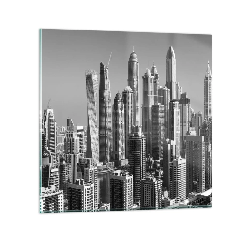 Quadro em vidro - A cidade sobre o deserto - 50x50 cm