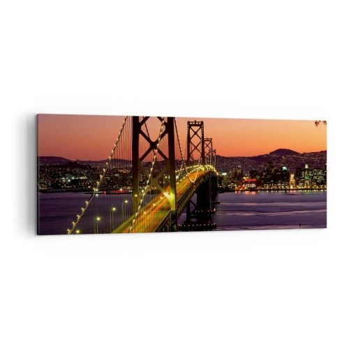 Quadro em tela - Noite em roxo - 140x50 cm