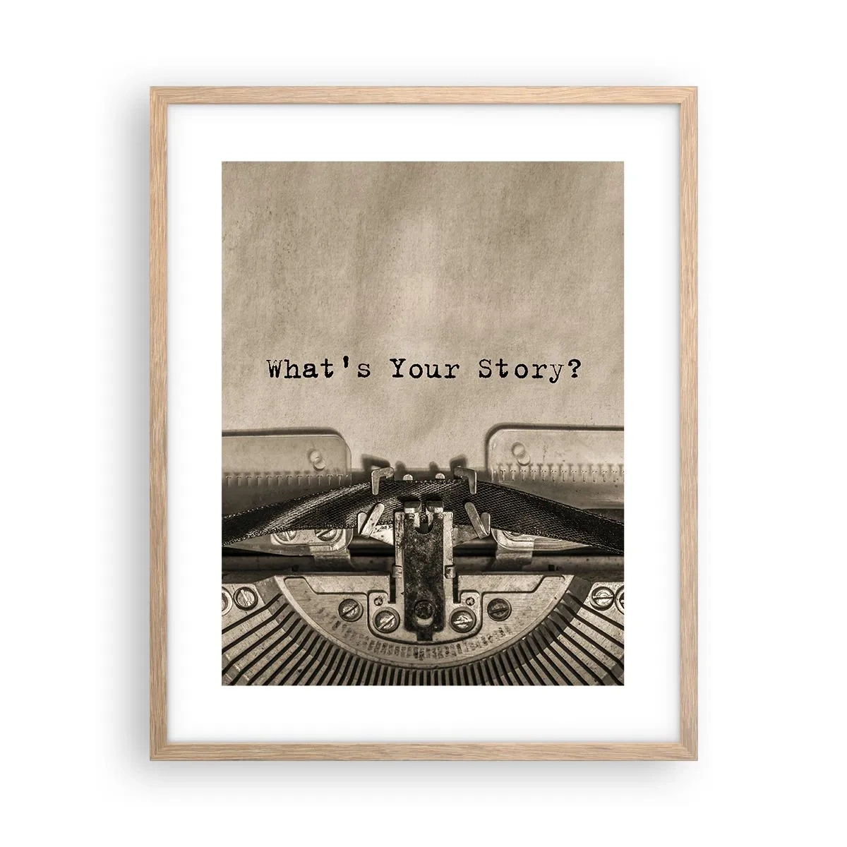 Pôster com moldura de carvalho claro - Conta-me - 40x50 cm