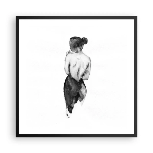 Pôster com moldura preta - Com ela, o mundo desaparece - 60x60 cm