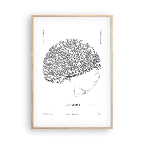 Pôster com moldura de carvalho claro - Anatomia de Toronto - 70x100 cm