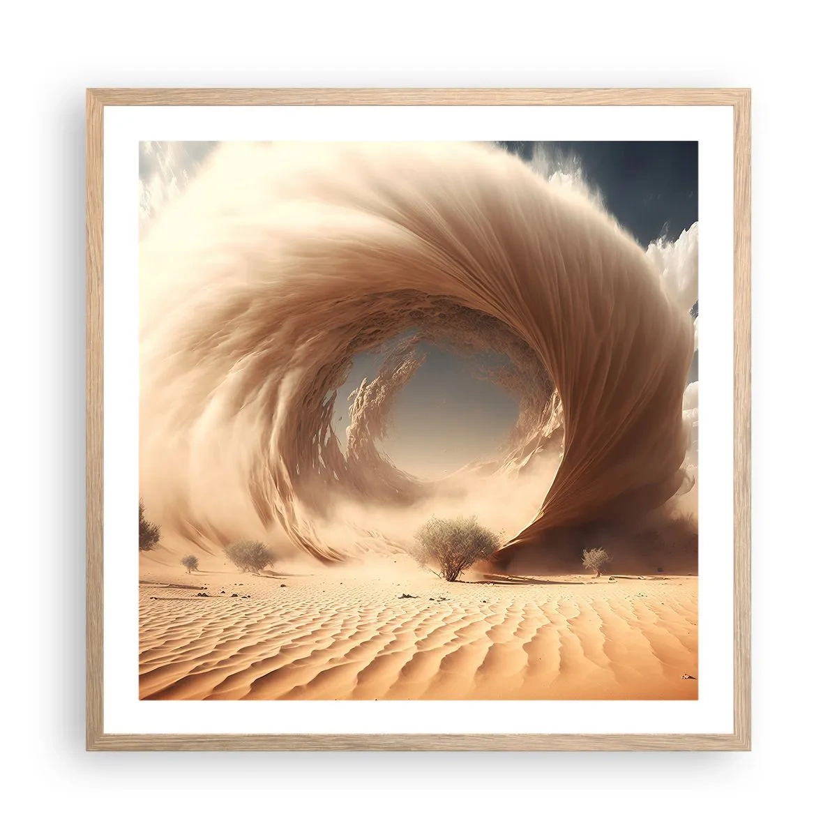 Pôster com moldura de carvalho claro - Portal aberto - 60x60 cm