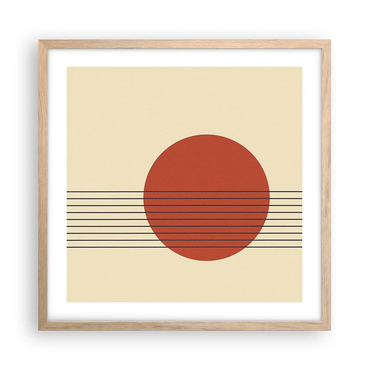 Pôster com moldura de carvalho claro - Em círculo e mais além - 50x50 cm