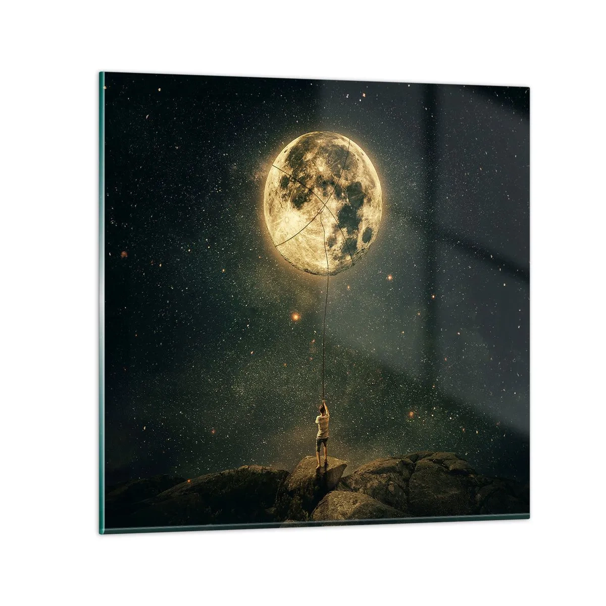 Quadro em vidro - Aquele que roubou a lua - 40x40 cm