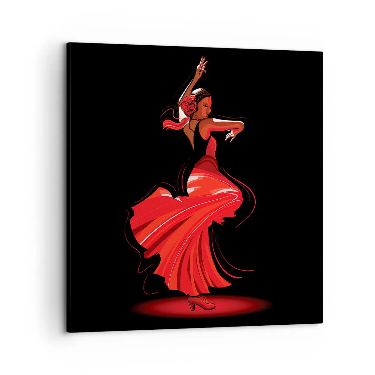Quadro em tela - O espírito ardente do flamenco - 60x60 cm
