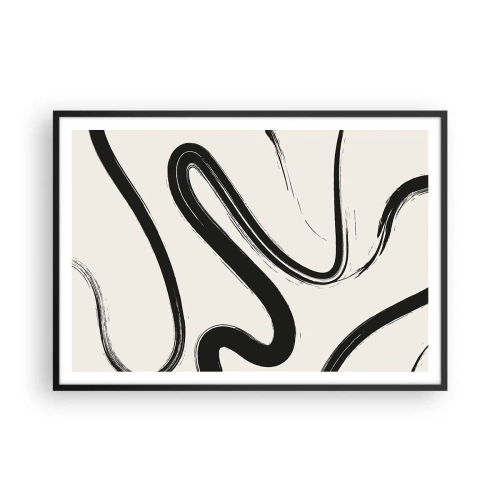 Pôster com moldura preta - Capricho preto e branco - 100x70 cm