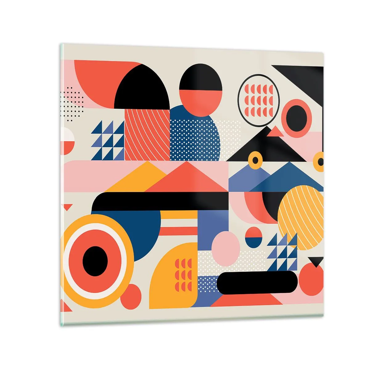 Quadro em vidro - Composição: brincar - 30x30 cm