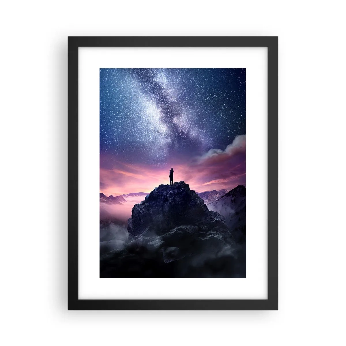 Pôster com moldura preta - E sentiu a vida - 30x40 cm