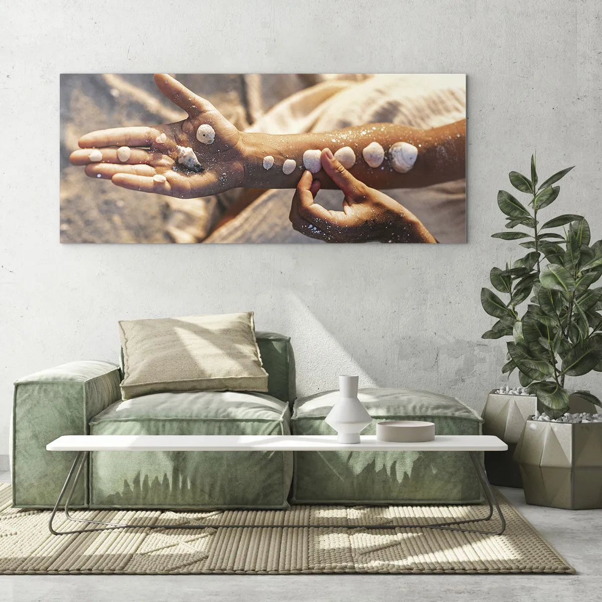 Quadro em vidro - Beleza na ponta dos dedos - 120x50 cm