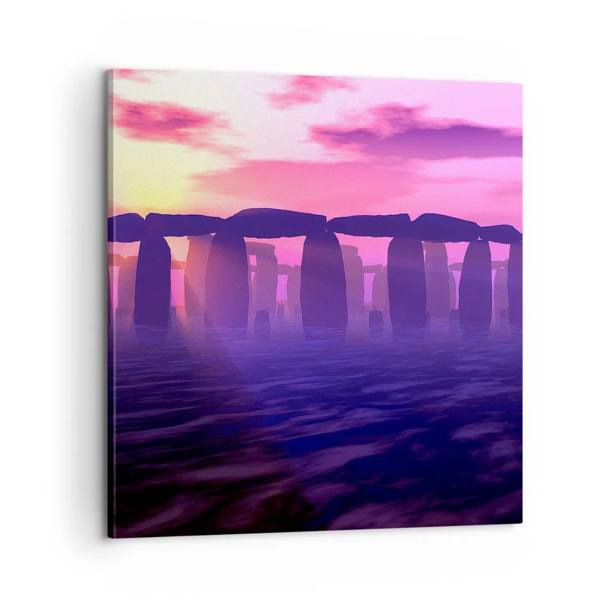 Quadro em tela - O mistério do amanhecer no nevoeiro - 60x60 cm