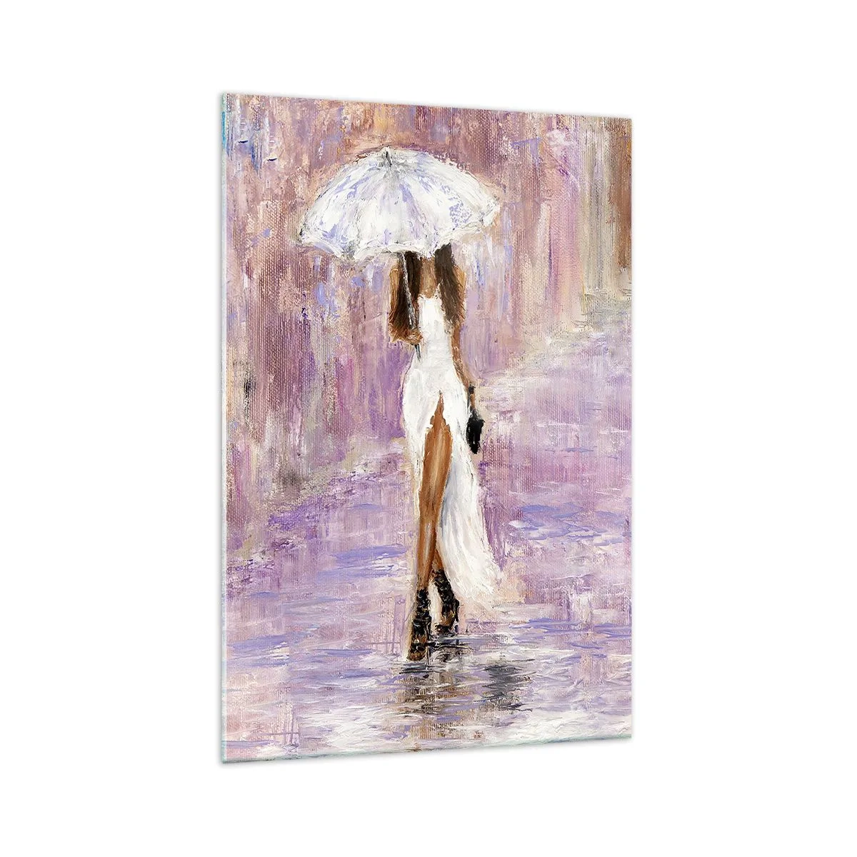 Quadro em vidro - Na chuva lilás - 70x100 cm