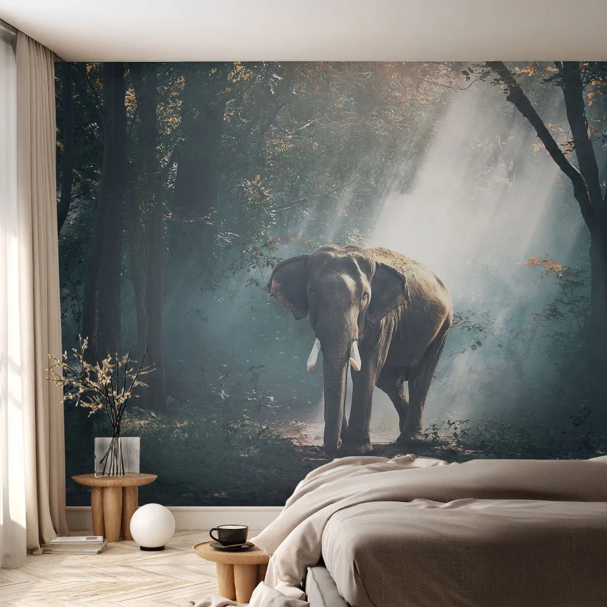 Papel de Parede Premium Sand - Um passeio descontraído - Animais, Elefante, Selva - 300x210 cm