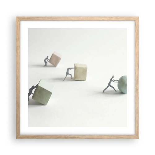 Pôster com moldura de carvalho claro - É a vida - 50x50 cm