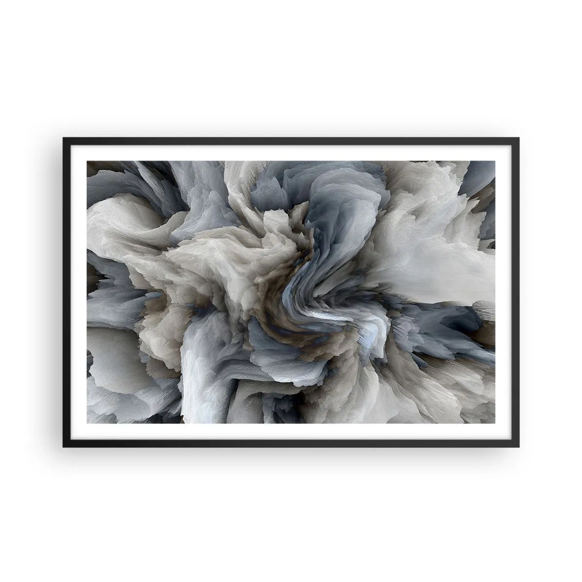 Pôster com moldura preta - Pedra e flor - 91x61 cm