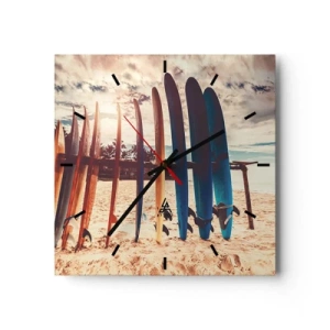 Relógio de parede - Relógio em vidro - Boa noite, até amanhã - 30x30 cm