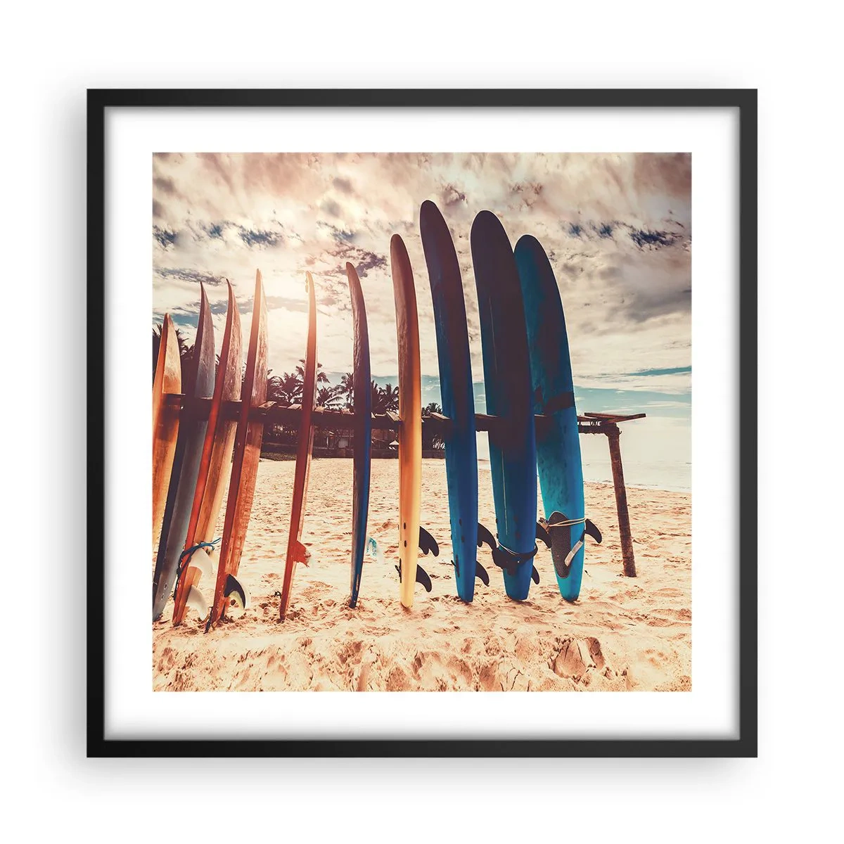 Pôster com moldura preta - Boa noite, até amanhã - 50x50 cm