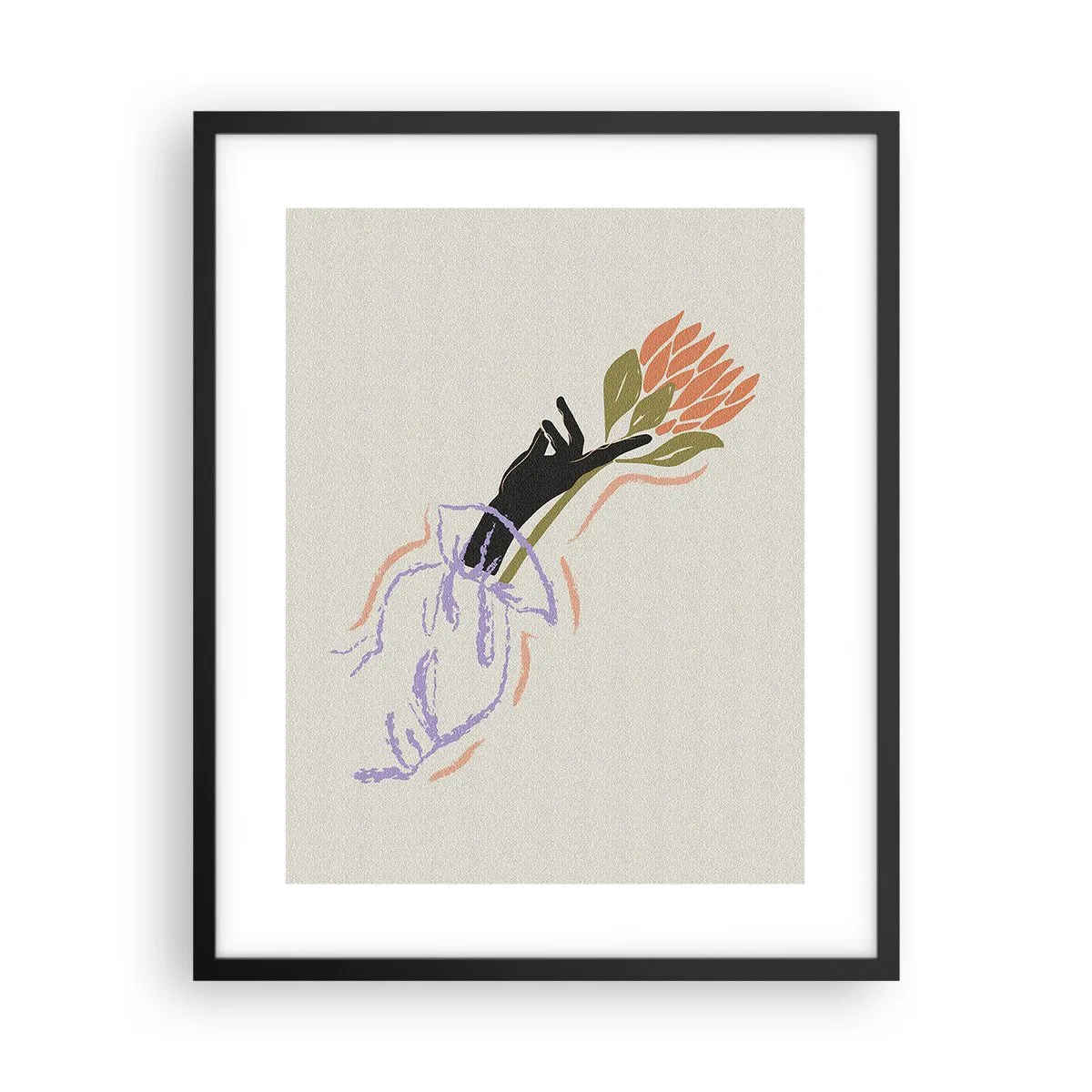 Pôster com moldura preta - Toque fraterno - 40x50 cm