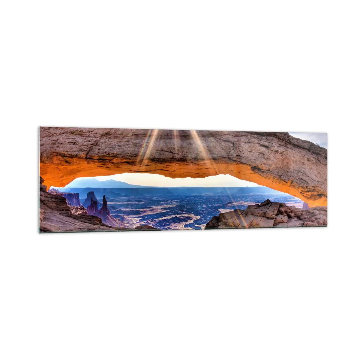 Quadro em vidro - Através do portão de pedra - 160x50 cm