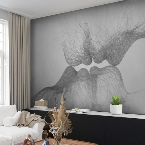 Papel de Parede Premium Canvas - O beijo do vento - Abstração, Gráficos, Amor - 350x256 cm