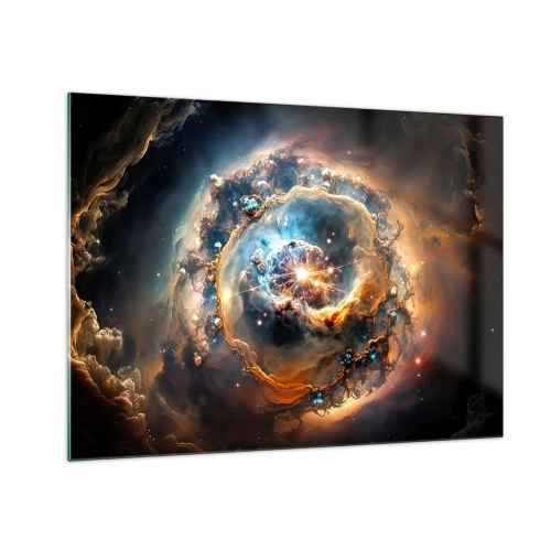 Quadro em vidro - Uma explosão cósmica no centro de um vórtice galáctico - 70x50cm - Início - Decoração de parede moderna para a sala de estar e quarto ARTTOR