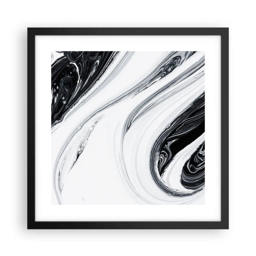Pôster com moldura preta - Uma combinação de opostos - 40x40 cm