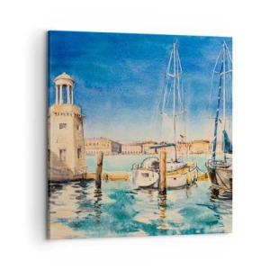 Quadro em tela - Lagoa ensolarada - 60x60 cm