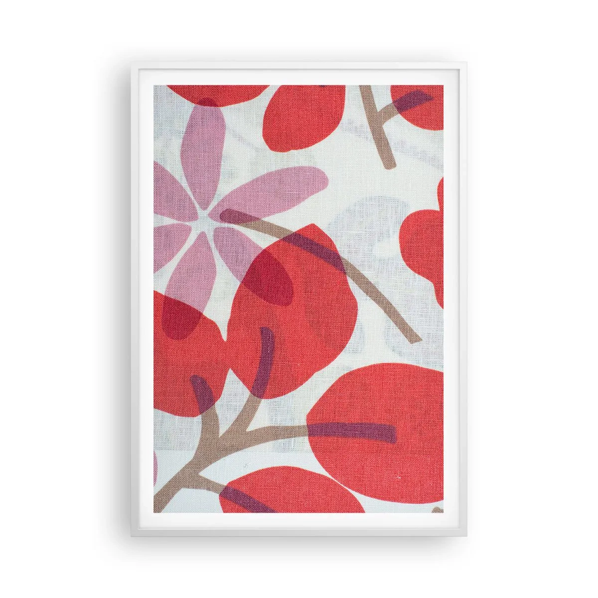 Pôster em moldura branca - Arranjo de flores em rosa - 70x100 cm
