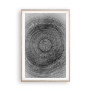 Pôster com moldura de carvalho claro - Sinal dos tempos - 61x91 cm