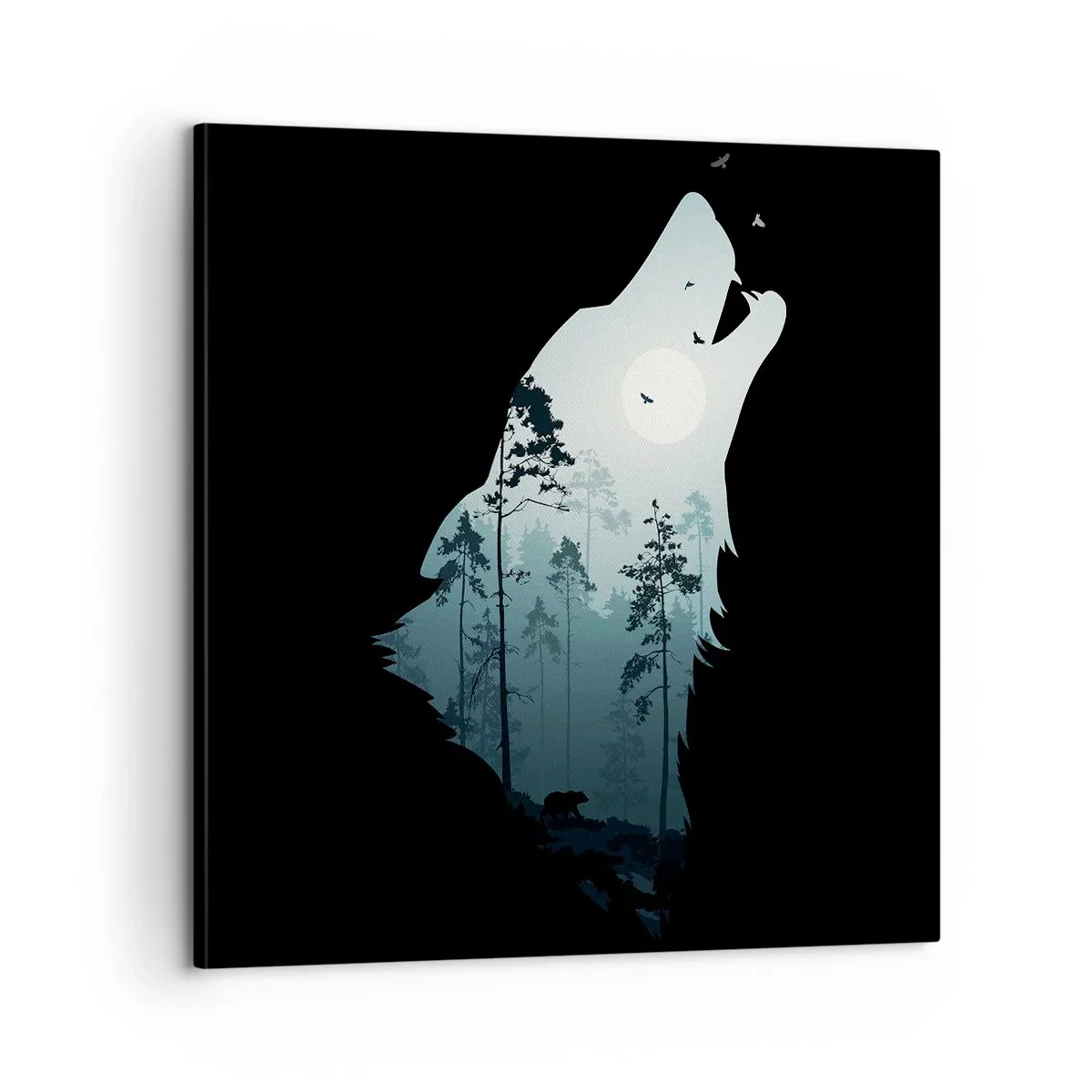 Quadro em tela - A voz da noite da floresta - 60x60 cm