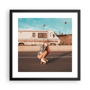 Pôster com moldura preta - Sorria, por favor! - 40x40 cm