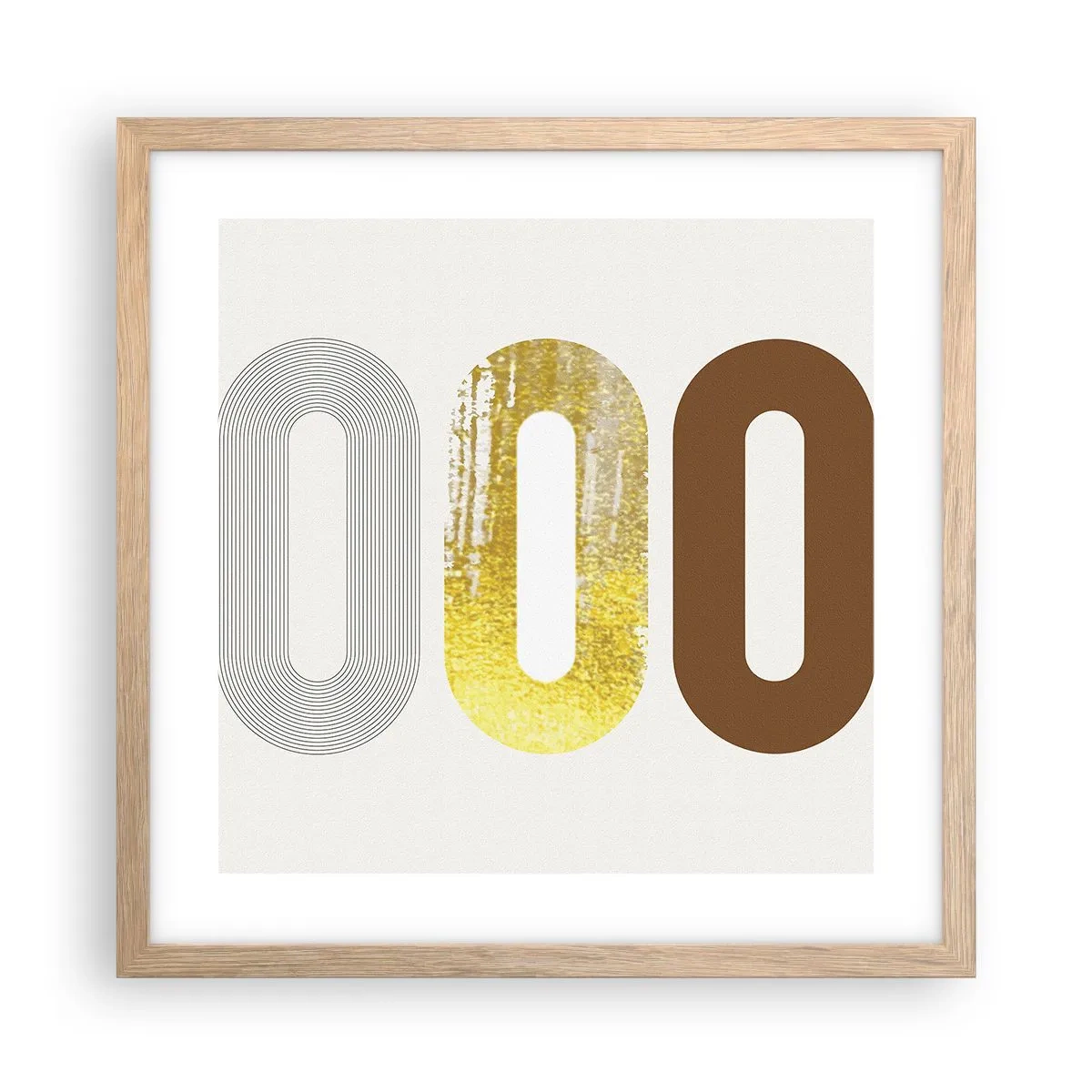 Pôster com moldura de carvalho claro - Uuu! - 40x40 cm