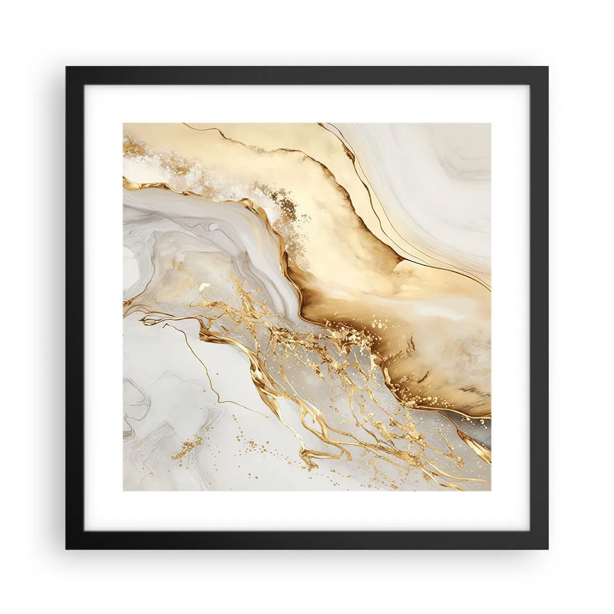 Pôster com moldura preta - Abstração: beleza e bondade - 40x40 cm