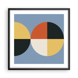 Pôster com moldura preta - Verja e conte - 50x50 cm