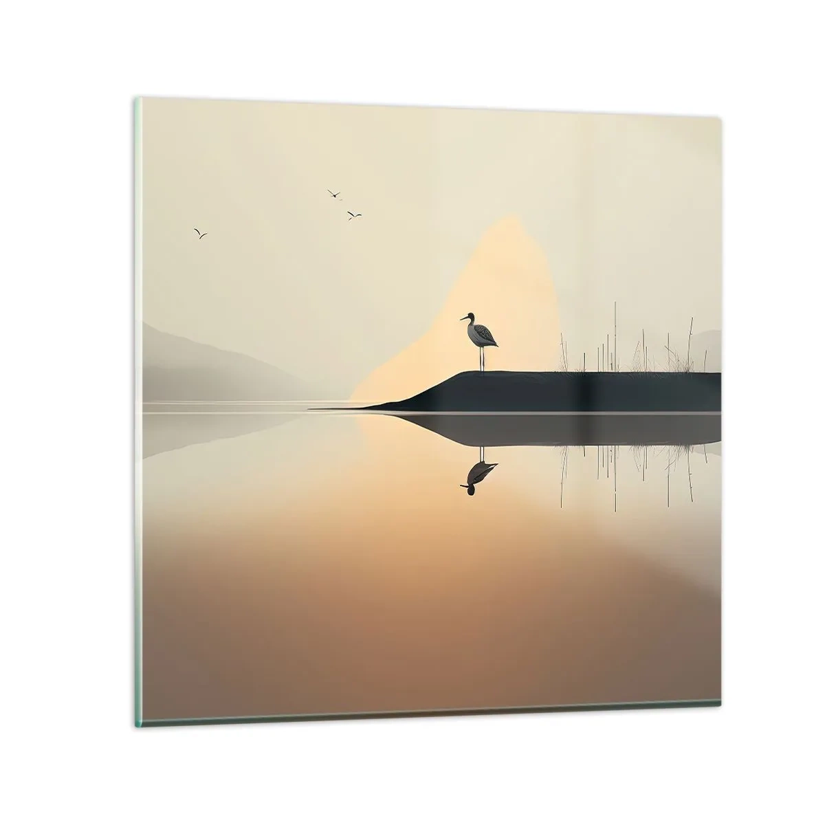 Quadro em vidro - Senhor no lago - 30x30 cm
