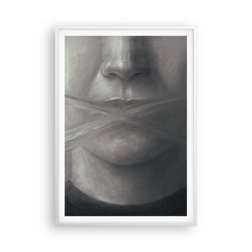 Pôster em moldura branca - Nem uma palavra - 70x100 cm