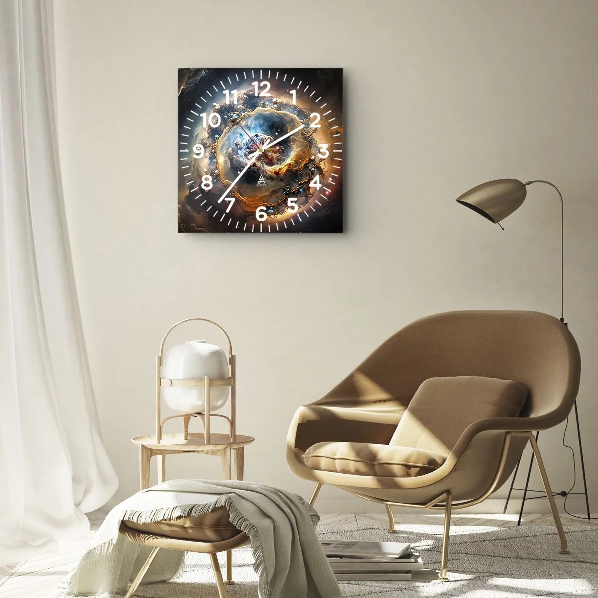 Relógio de parede - Relógio em vidro - Início - 30x30 cm