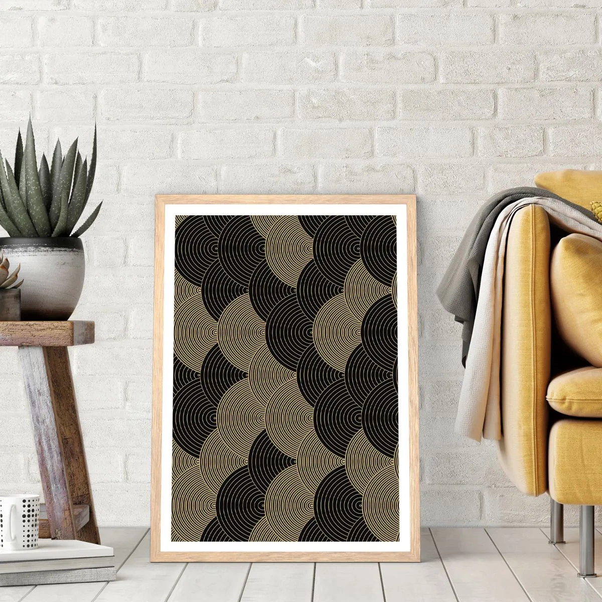 Pôster com moldura de carvalho claro - Unidade na multiplicidade - 70x100 cm