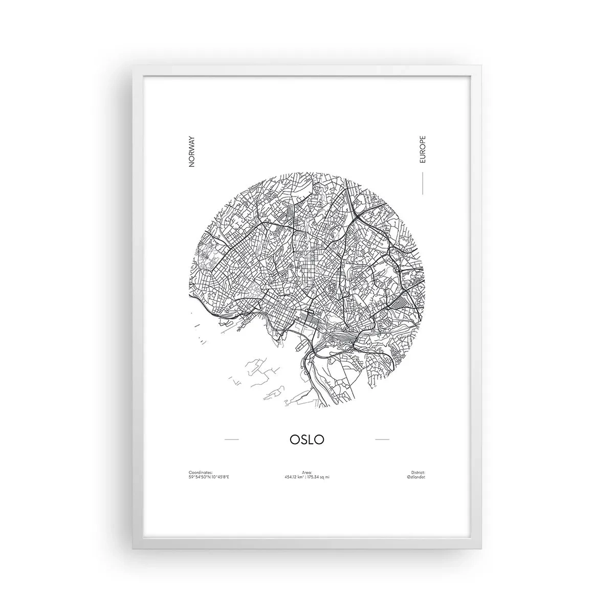 Pôster em moldura branca - Anatomia de Oslo - 50x70 cm