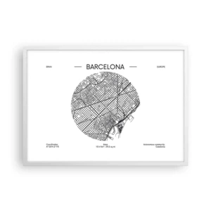 Pôster em moldura branca - Anatomia de Barcelona - 70x50 cm