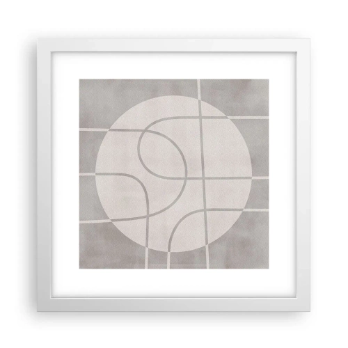 Pôster em moldura branca - Circular e direto - 30x30 cm