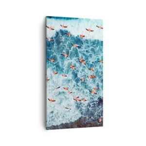 Quadro em tela - Desfile à beira-mar - 45x80 cm