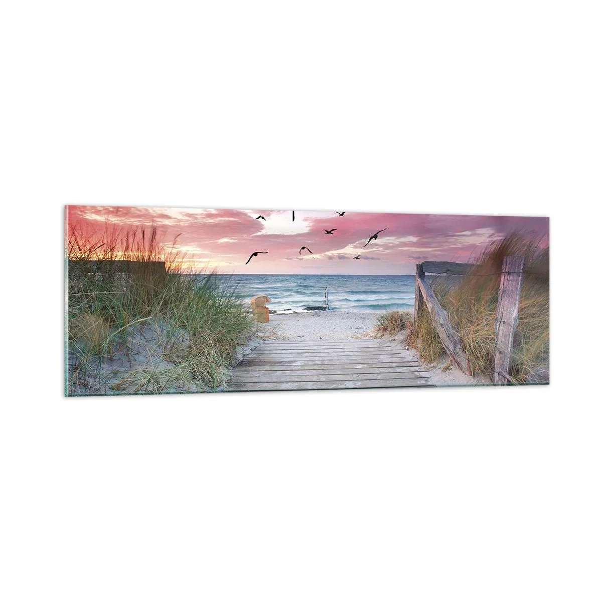 Quadro em vidro - Impressão do Báltico - 90x30 cm