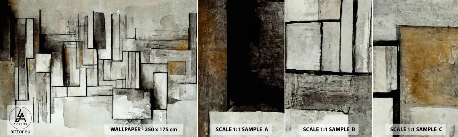 Amostra de Papel de Parede Standard Eco - O poder da simplicidade - Pedaço, Idoso, Traços - 100x30 cm