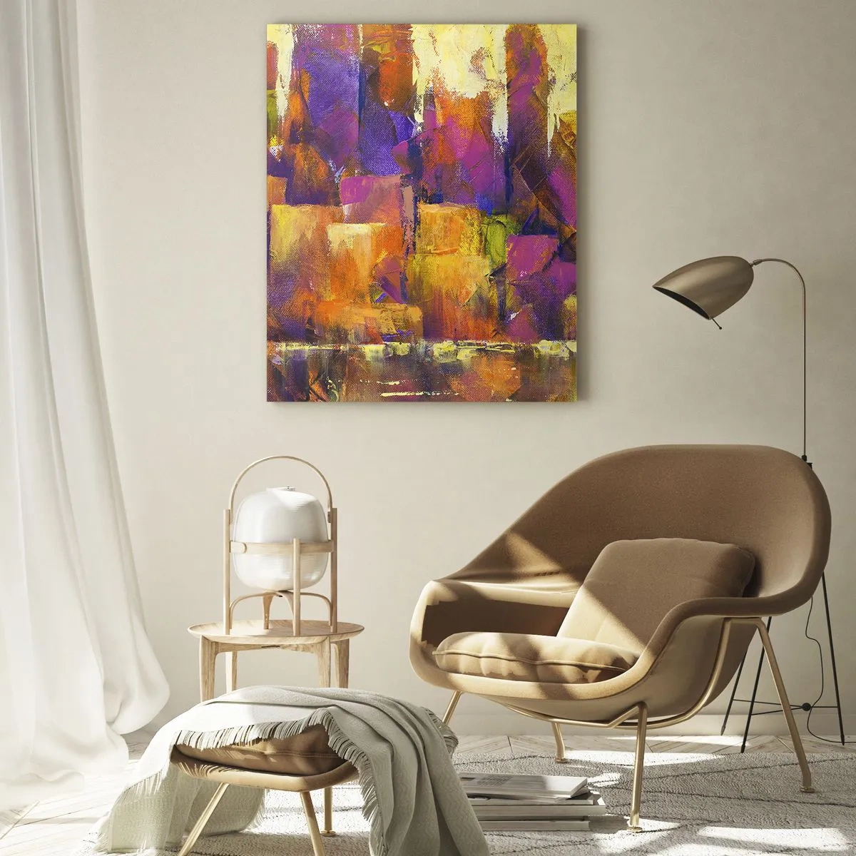 Quadro em vidro - Composição metropolitana - 50x70 cm