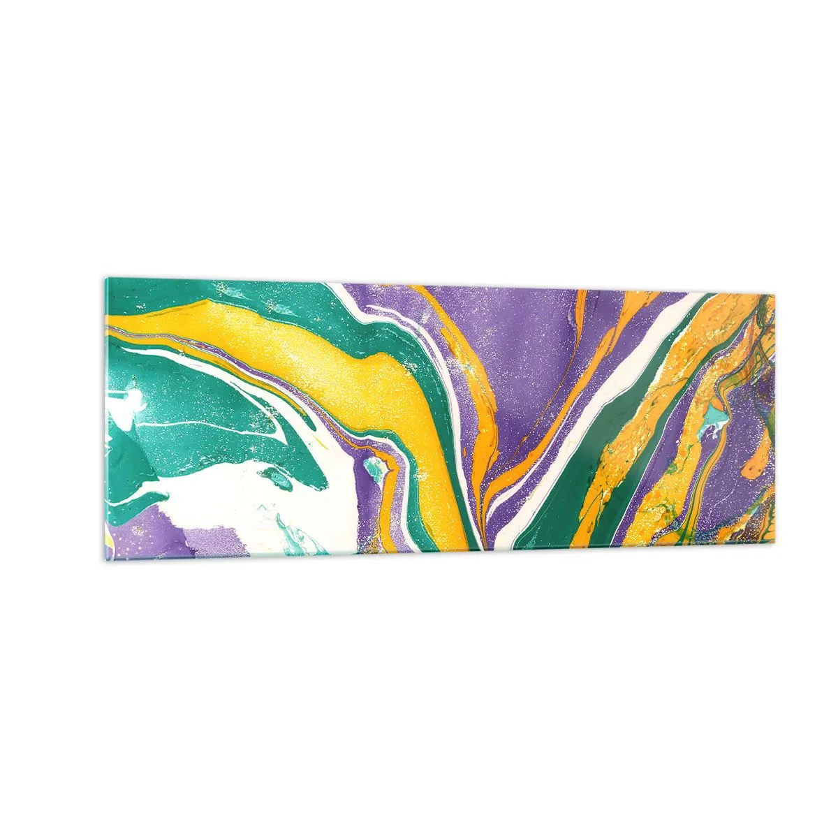 Quadro em vidro - Ondas de cor - 140x50 cm