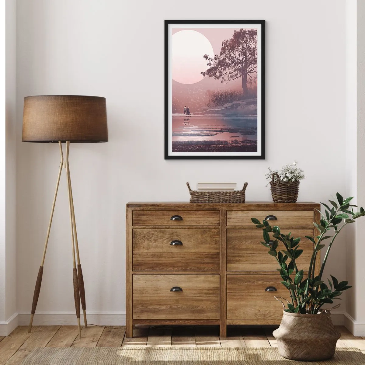 Pôster com moldura preta - Maravilhas da noite - 30x40 cm